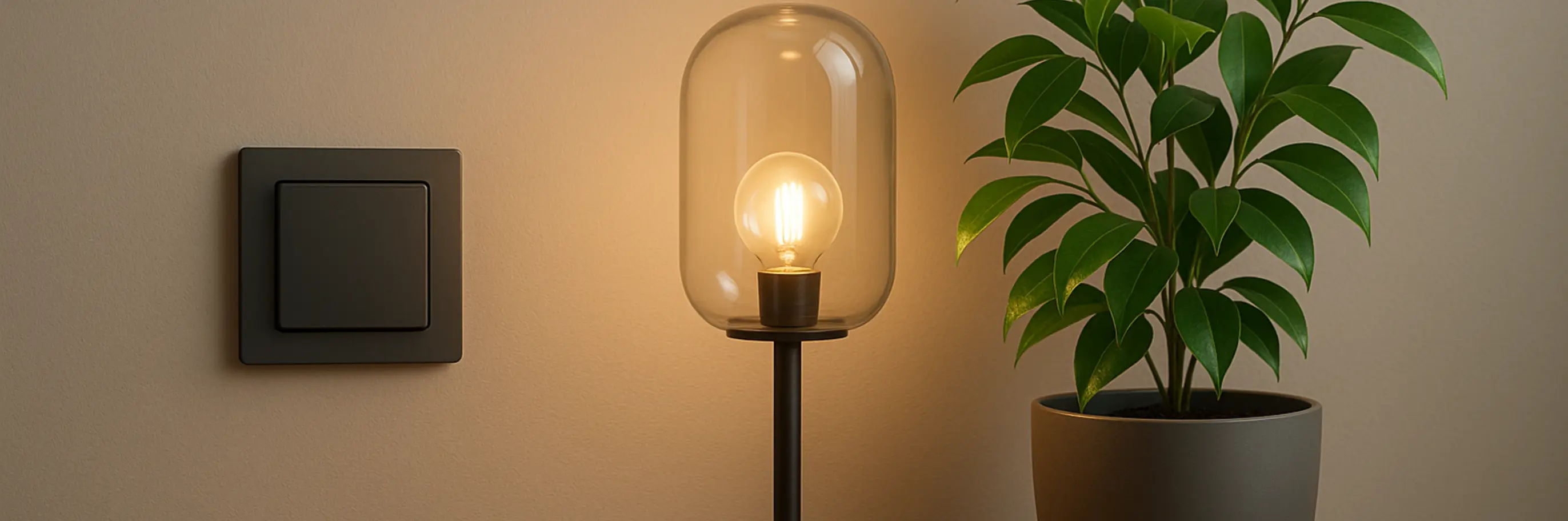 lampa s kvetom na hnedom stolíku