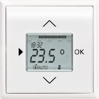 impuls alpská biela: Termostat priestorový / termostat podlahový s týždennými spínacími hodinami
