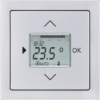 future linear hliníková strieborná: Termostat priestorový / termostat podlahový s týždennými spínacími hodinami