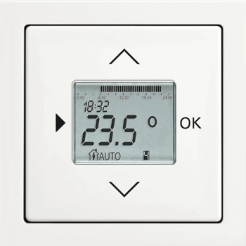 future linear zamatová biela: Termostat priestorový / termostat podlahový s týždennými spínacími hodinami