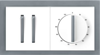 Neo biela / ľadová šedá: Prepínač sériový / prepínač striedavý dvojitý / ovládač dvojitý, Ovládač časový mechanický