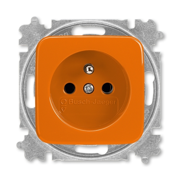 Zásuvka jednonásobná s ochranným kolíkom, Reflex SI, oranžová