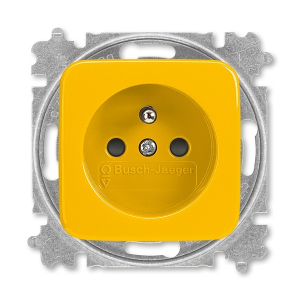 Zásuvka jednonásobná s ochranným kolíkom, s clonkami, Reflex SI, žltá