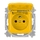 Zásuvka jednonásobná s ochranným kolíkom, s viečkom, Reflex SI, žltá