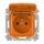 Zásuvka jednonásobná s ochranným kolíkom, s viečkom, Reflex SI, oranžová