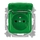 Zásuvka jednonásobná s ochranným kolíkom, s viečkom, Reflex SI, zelená