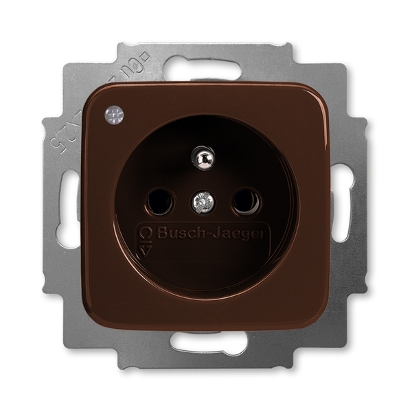 Zásuvka jednonásobná s ochranným kolíkom, so signalizáciou prevádzkového stavu, Reflex SI, hnedá