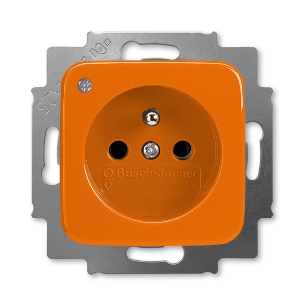 Zásuvka jednonásobná s ochranným kolíkom, so signalizáciou prevádzkového stavu, Reflex SI, oranžová