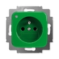 Zásuvka jednonásobná s ochranným kolíkom, so signalizáciou prevádzkového stavu, Reflex SI, zelená