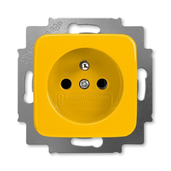 Zásuvka jednonásobná s ochranným kolíkom, Reflex SI, žltá