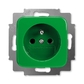 Zásuvka jednonásobná s ochranným kolíkom, Reflex SI, zelená
