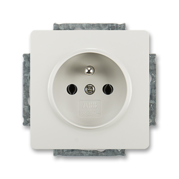 Zásuvka jednonásobná s ochranným kolíkom, Swing®, Swing®L, svetlo šedá