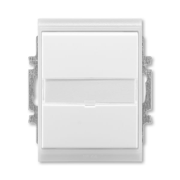 Prepínač striedavý IP 44, zapustený, s popisovým poľom, Time®, Element®, biela / ľadová biela