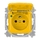 Zásuvka jednonásobná s ochranným kolíkom, s viečkom, so signalizáciou prevádzkového stavu, Reflex SI, žltá