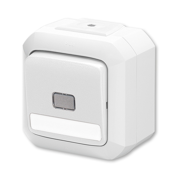 Ovládač zapínací IP 54, s čírym priezorom a popisovým poľom, Variant+, biela