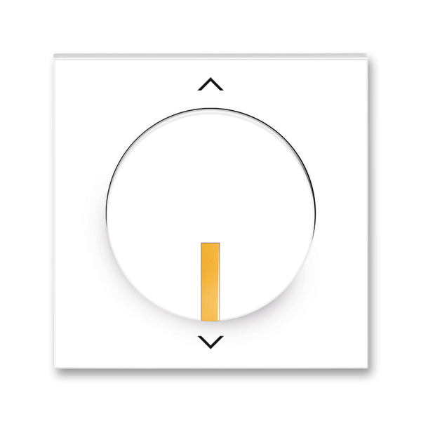 Kryt spínača žalúziového s krátkocestným ovládačom, s potlačou, Neo®, biela / ľadová oranžová