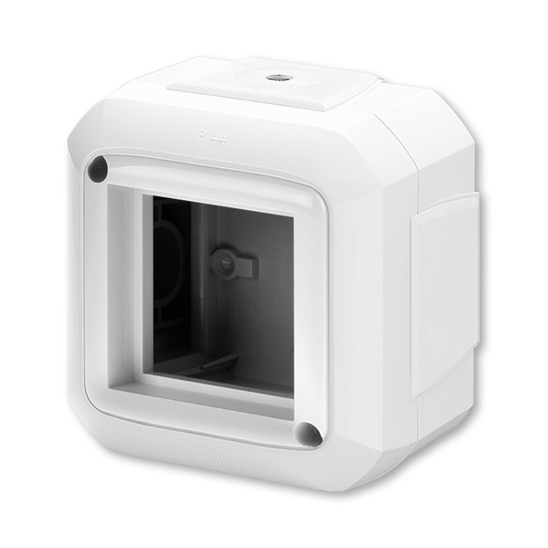 Krabica nástenná IP 20, pre prístroje 45x45, pre priebežnú montáž, Variant+, biela