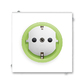Zásuvka jednonásobná s ochrannými kontaktmi (podľa DIN), s clonkami, Neo®, biela / ľadová zelená