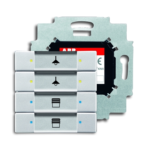 Prvok ovládací 4 násobný, zapustený, Future® linear, hliníková strieborná