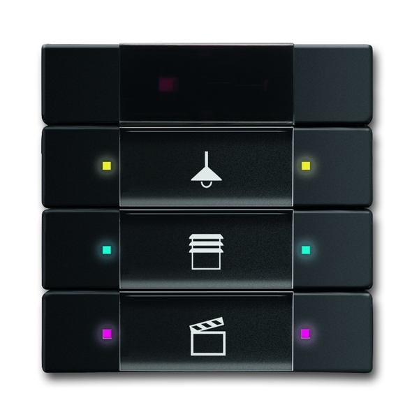 Prvok ovládací 3-/6 násobný s IR rozhraním, zapustený, Future® linear, zamatová čierna