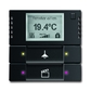 Snímač teploty s regulátorom a prvkom ovládacím 2- / 4 násobným, zapustený, Future® linear, zamatová čierna