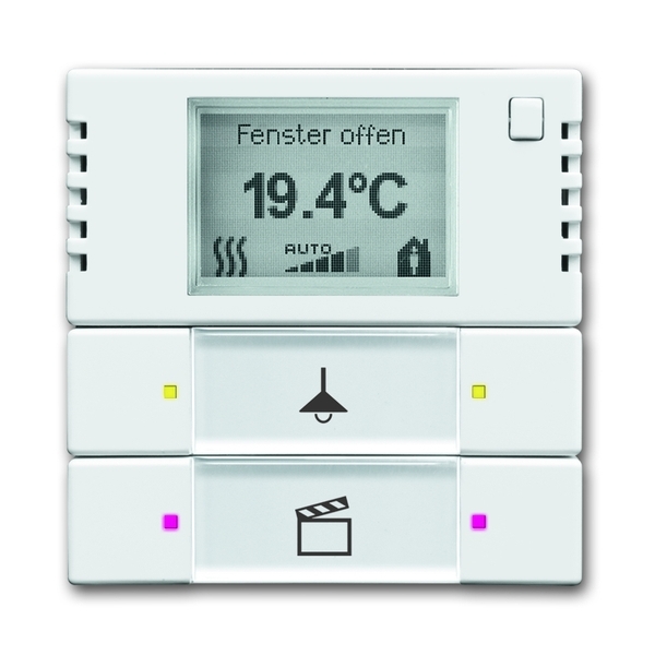 Snímač teploty s regulátorom a prvkom ovládacím 2- / 4 násobným, zapustený, Future® linear, Solo®, Solo® carat, štúdiová biela