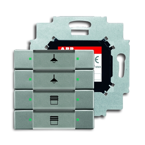 Prvok ovládací 4 násobný, zapustený, Solo®, Solo® carat, metalická šedá