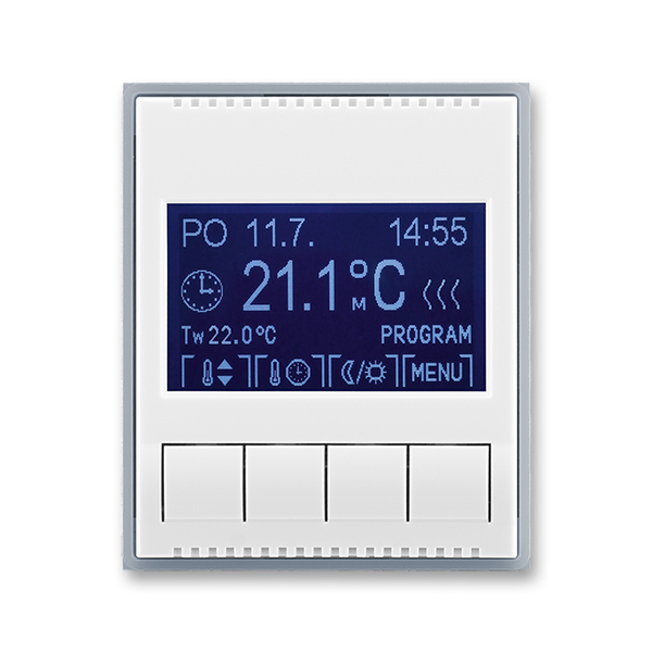 Termostat univerzálny programovateľný (ovládacia jednotka), Element®, biela / ľadová šedá
