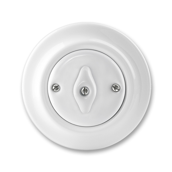 Prepínač krížový, otočný, Decento®, biela