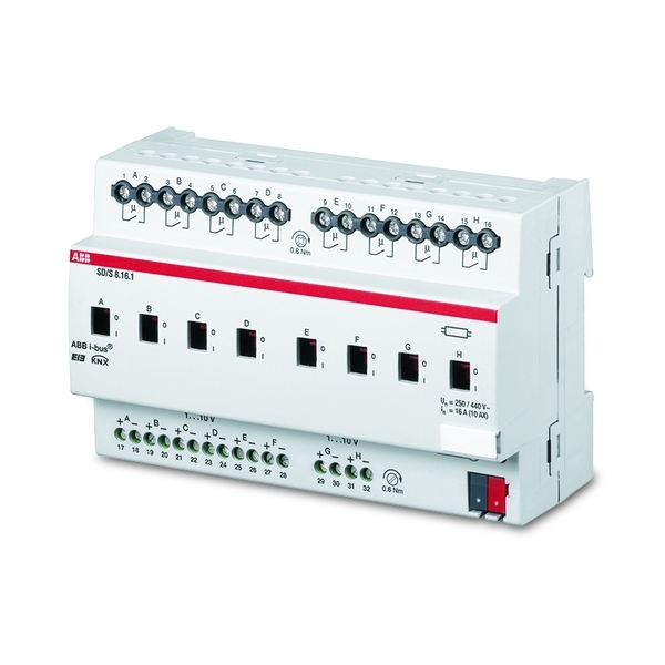 Člen akčný spínací a stmievací 1-10 V, 8 násobný, radový, 8 násobný