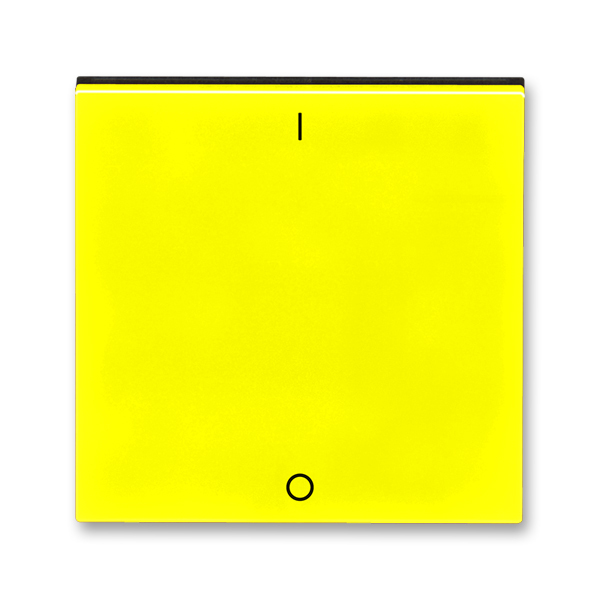 Kryt spínača kolískového s potlačou, Levit®, žltá / dymová čierna