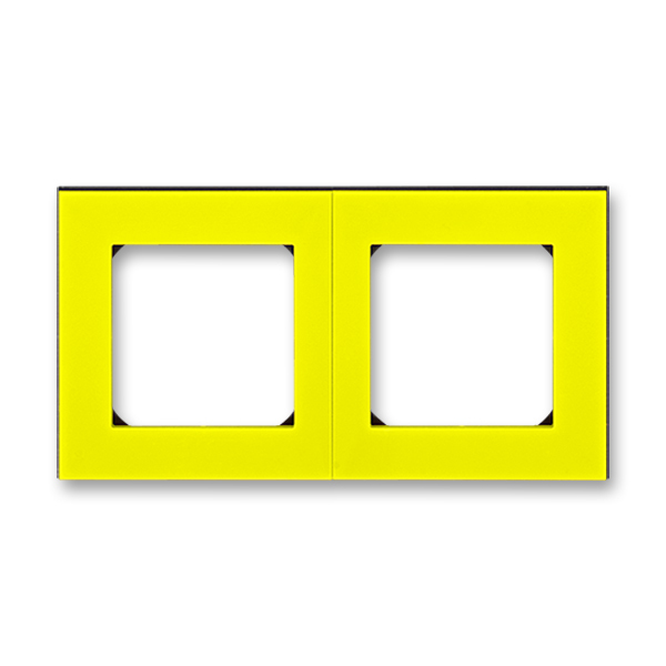 Rámček pre elektroinštalačné prístroje, dvoj násobný, Levit®, žltá / dymová čierna