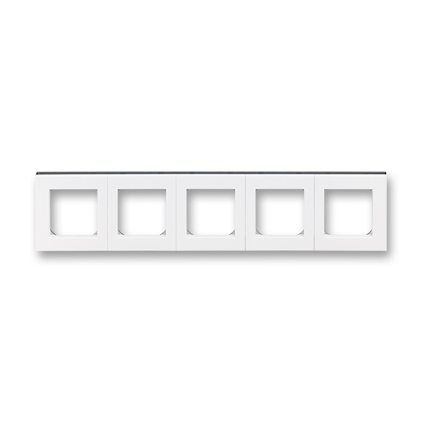 Rámček pre elektroinštalačné prístroje, päť násobný, Levit®, biela / dymová čierna