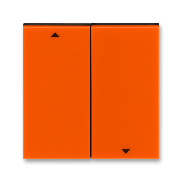 Kryt spínača žalúziového, s dvomi páčkami, s potlačou, Levit®, oranžová / dymová čierna