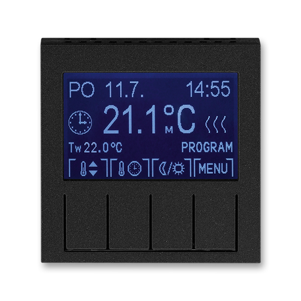 Termostat univerzálny programovateľný (ovládacia jednotka), Levit®M, onyx / dymová čierna