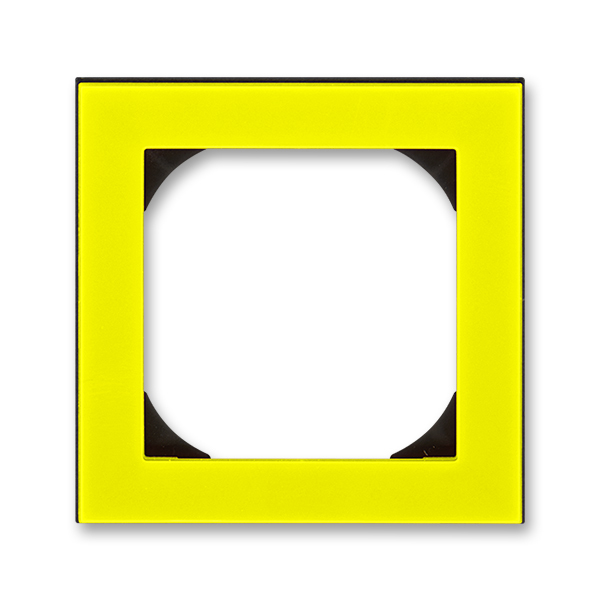 Rámček jednonásobný s otvorom 55×55 mm, Levit®, žltá / dymová čierna