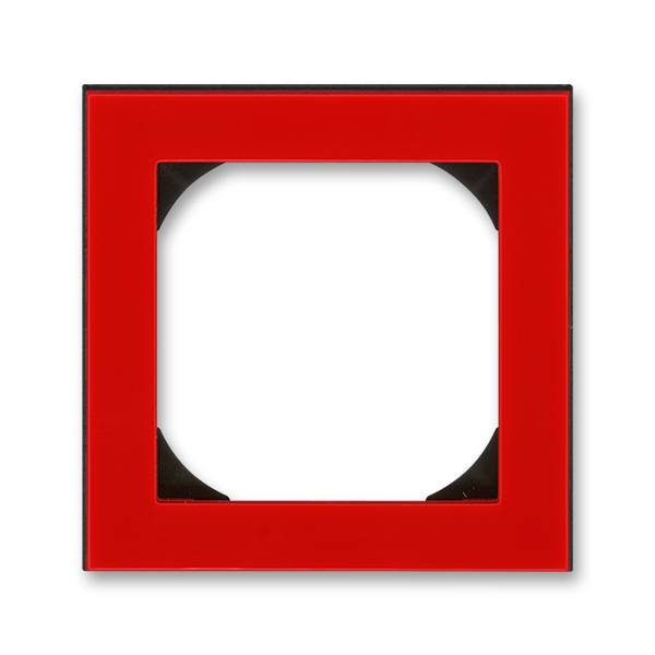 Rámček jednonásobný s otvorom 55×55 mm, Levit®, červená / dymová čierna