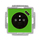 Zásuvka jednonásobná s ochranným kolíkom, s clonkami, s USB nabíjaním, Levit®, zelená / dymová čierna