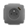 Zásuvka jednonásobná s ochranným kolíkom, s clonkami, s USB nabíjaním, Tango®, dymová šedá