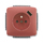 Zásuvka jednonásobná s ochranným kolíkom, s clonkami, s USB nabíjaním, Tango®, vresová červená
