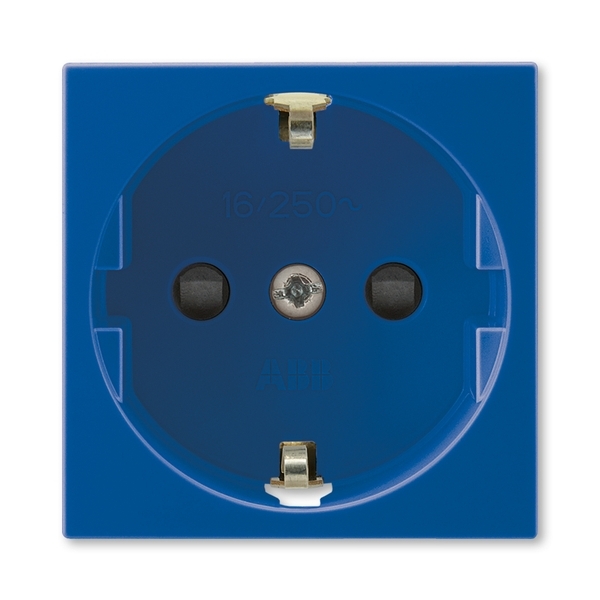 Zásuvka 45×45 s ochrannými kontaktmi (podľa DIN), s clonkami, Profil 45, modrá (RAL 5005)