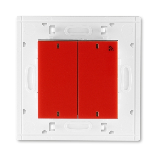 Vysielač RF dvojnásobný, nástenný, Levit®, červená / dymová čierna