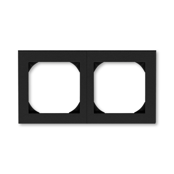 Rámček dvojnásobný s otvorom 55×55 mm, Levit®M, onyx / dymová čierna