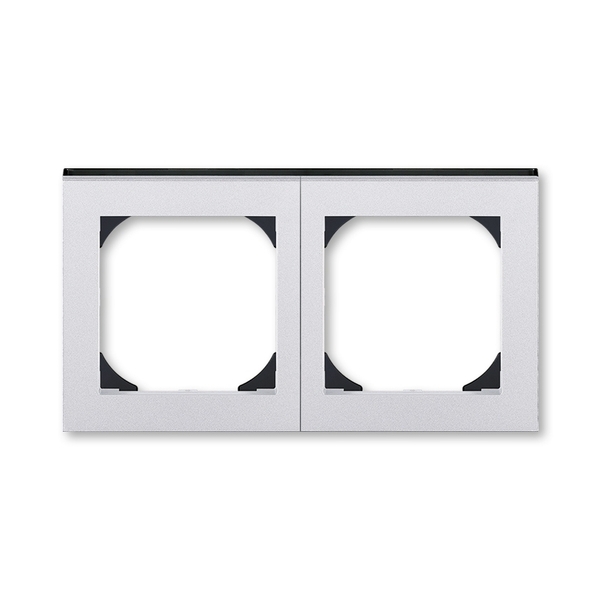 Rámček dvojnásobný s otvorom 55×55 mm, Levit®M, titánová / dymová čierna