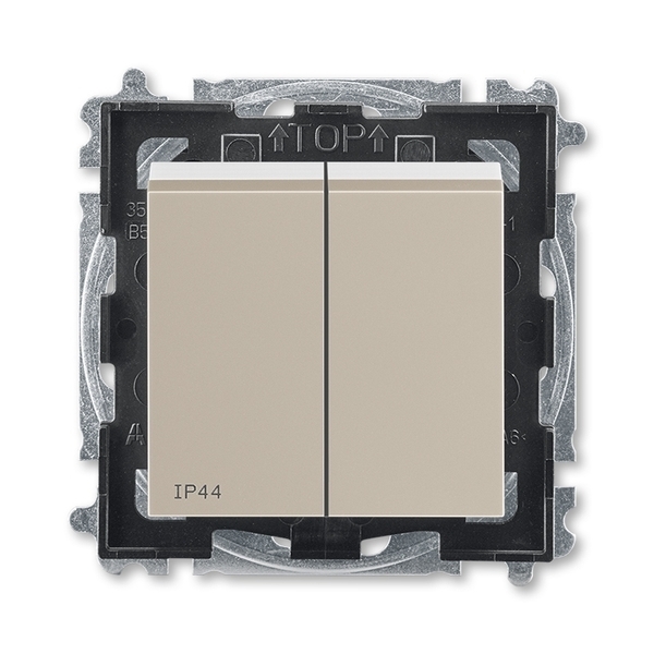 Prepínač sériový IP 44, zapustený, macchiato / biela