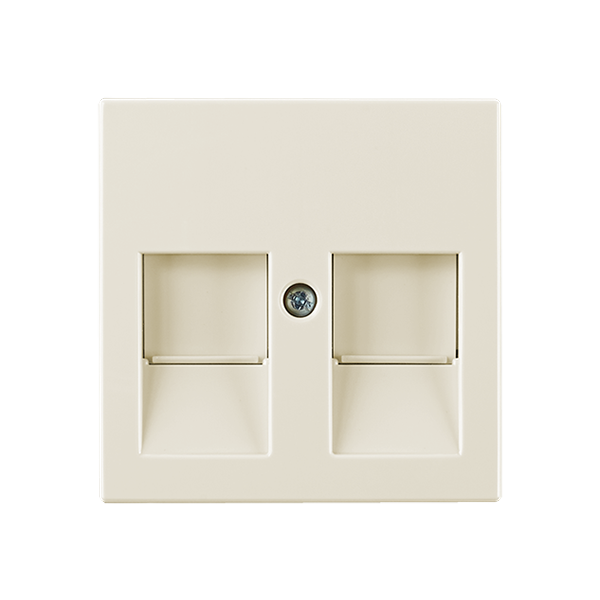 Kryt zásuvky komunikačnej, dvojnásobnej, slonová kosť