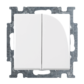 Prepínač striedavý dvojitý 6+6, s krytom, biela