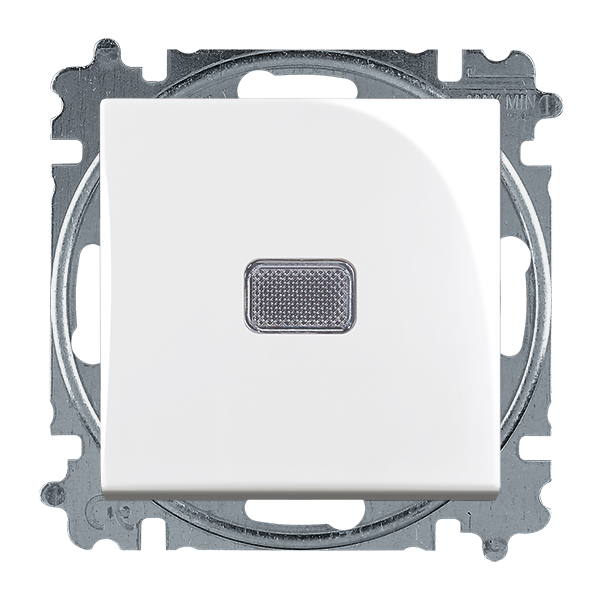 Prepínač krížový 7So, s krytom, s priezorom, biela