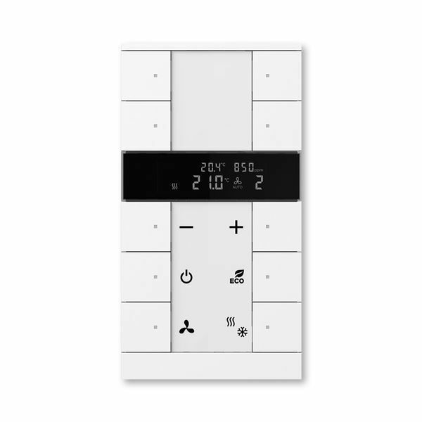 Prvok ovládací 10-násobný kombinovaný, s ovládaním HVAC, snímačom CO₂ / vlhkosti, ABB-Tenton®, zapustený, 6násobný / štúdiová biela