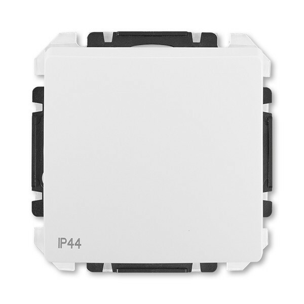 Prepínač krížový IP 44, zapustený, biela